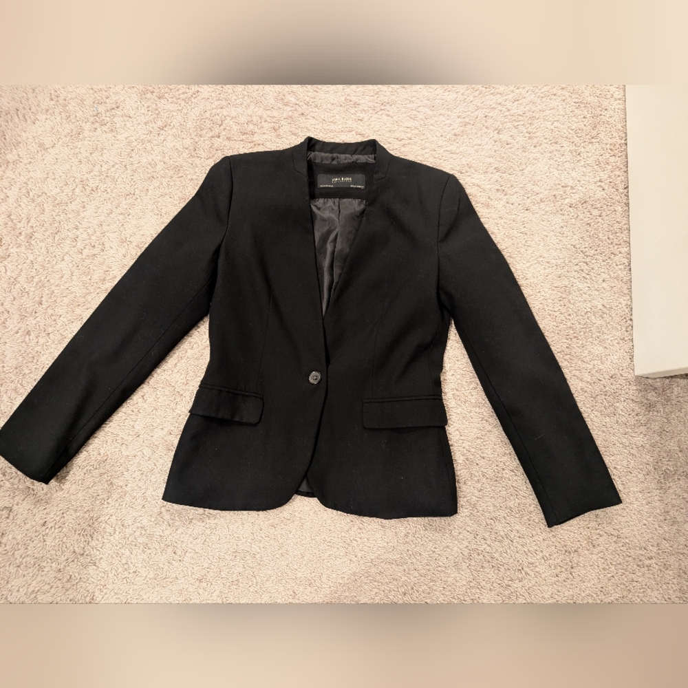 Zara Basic Collection Collarless Single-Button Bl… - image 6